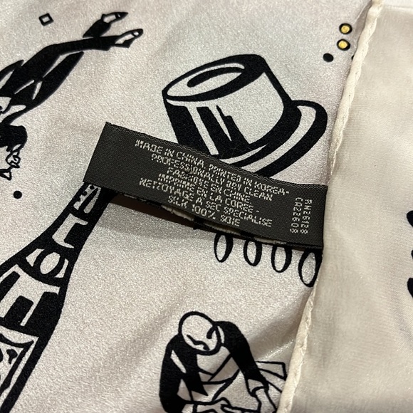 Vintage Echo New Years motif 100% Silk Scarf - Picture 4 of 5